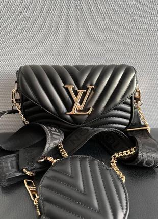 Женская сумка  new wave multi pochette black gold8 фото