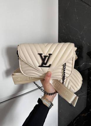 Женская сумка new wave multi pochette beige black1 фото