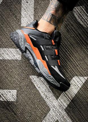 Мужские кроссовки adidas niteball "black/orange "#адидас