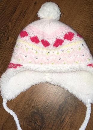 Зимняя шапка для девочки 1 год