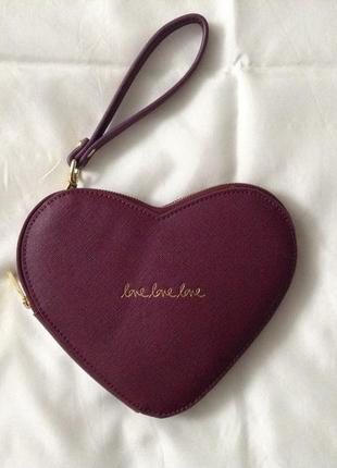 Сумочка мини на кистевом ремешке. бургунди.