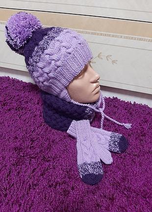 Шапка хомут варежки