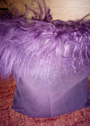 Сумка east additions замшева з опушкою з лами2 фото