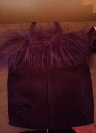 Сумка east additions замшева з опушкою з лами5 фото