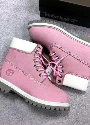 Зимние женские высокие розовые ботинки timberland с мехом 🆕 тимберленд7 фото