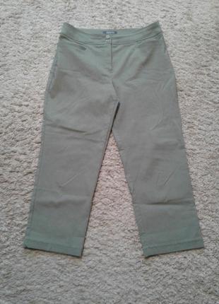 Стрейчевые брюки цвета хаки, adagio, 42 евр..