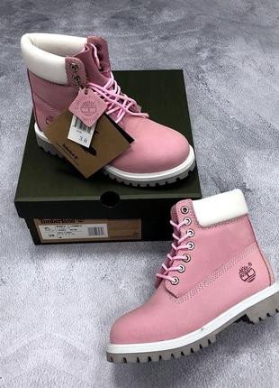 Теплые женские высокие розовые термо ботинки timberland 🆕 тимберленд10 фото