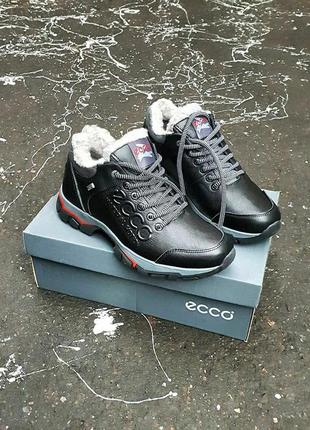 Зимові черевики ecco gore-tex winter sneakers black10 фото