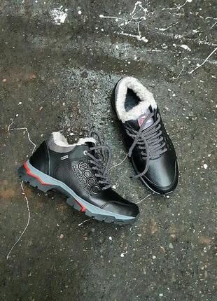 Зимові черевики ecco gore-tex winter sneakers black1 фото