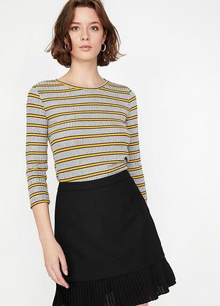 Лонгслів koton смужки сірі кежуали поліестер, трикотаж