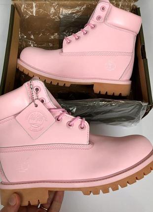 Теплые женские высокие розовые термо ботинки timberland 🆕 тимберленд