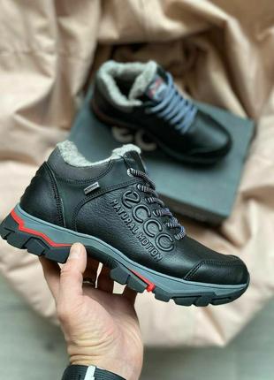 Кросівки зимові шкіряні чоловічі ecco winter sneakers
•black6 фото