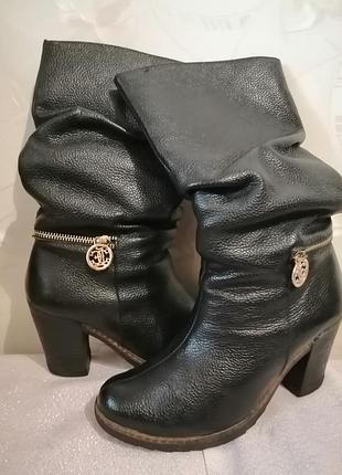 Кожаные полусапоги