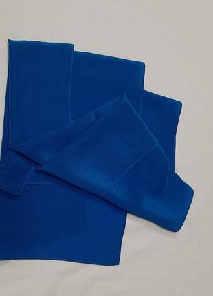 Шовк, хустинка, шарф, синій, електрик, атласний шовк, andrea cipo6 фото