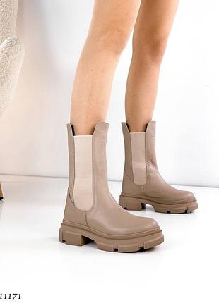 Шкіряні черевики челсі з натуральної шкіри кожаные ботинки челси натуральная кожа