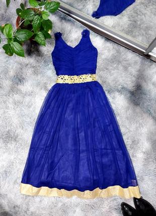 Святкова синя сукня на дівчинку пишна сукня плаття платье нарядное пышное на девочку синее платье розпродаж распродажа
