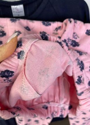 Натуральна котонова цупка тепла піжама в рубчик/домашній костюм2 фото