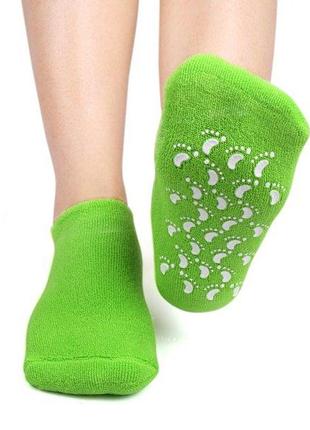 Зволожуючі гелеві носочки spa gel socks green2 фото