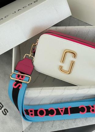 Сумка marc jacobs the snapshot white pink1 фото