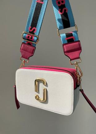 Сумка marc jacobs the snapshot white pink6 фото