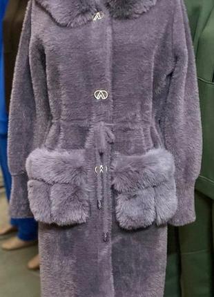 Нереально шикарные пальто с мехом, турция,альпака, качество,рукав отстегивается.2 фото