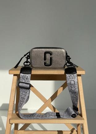 Сумка marc jacobs small camera bag silver/black6 фото