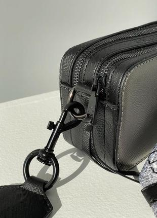 Сумка marc jacobs small camera bag silver/black7 фото