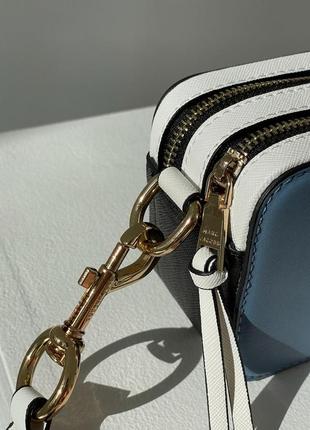 Сумка marc jacobs small camera bag blue white7 фото