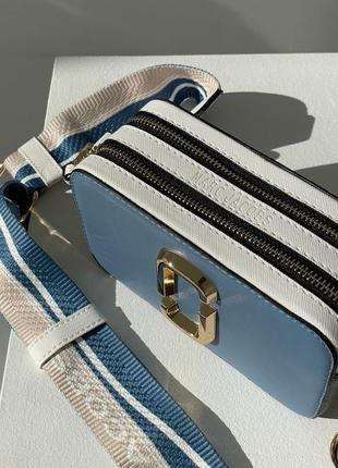 Сумка marc jacobs small camera bag blue white6 фото