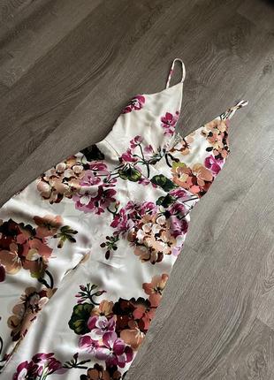 Яркий нарядный комбинезон платье в цветочный принт от missguided4 фото