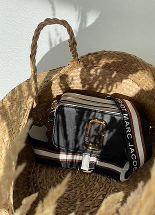 Сумка marc jacobs small camera bag black white 4