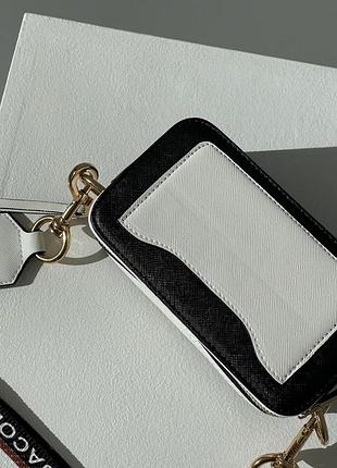 Сумка marc jacobs small camera bag black white 7