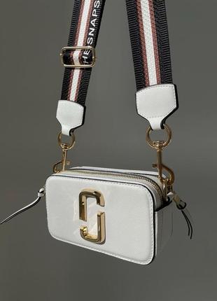 Сумка marc jacobs small camera bag white gold5 фото