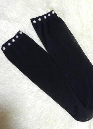 Капроновые носочки с жемчугом капронові шкарпетки з перлами1 фото