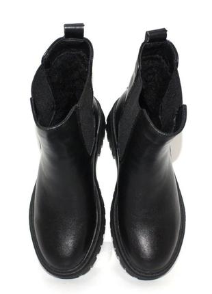 Жіночі зимові черевики челсі з натуральної шкіри (зима 2022-2023) для жінок,зручні,комфортні,стильні7 фото