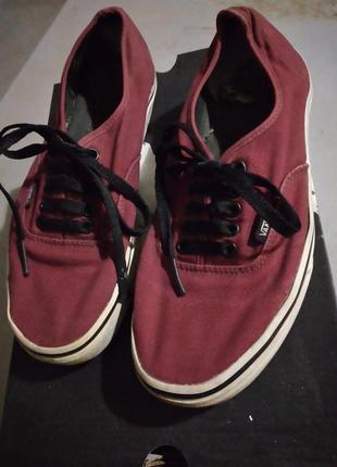 Кеды vans красные бордовые
