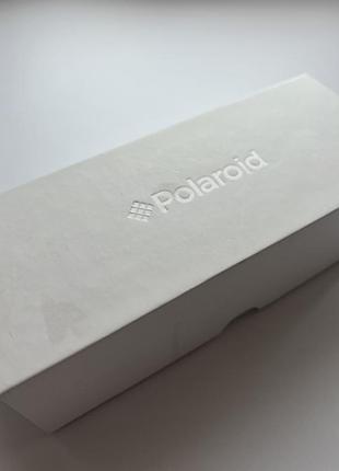 Картонний білий фірмовий футляр polaroid з мішечком для окулярів