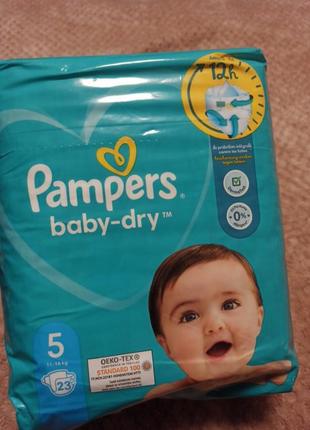 Подгузники pampers baby-dry 5, 23 шт