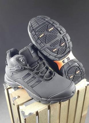 Зимние мужские высокие черные кожаные ботинки с мехом adidas climaproof 🆕5 фото