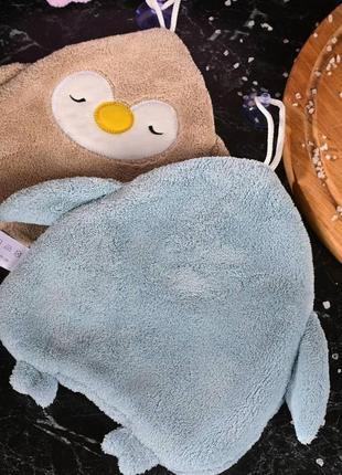 Детские полотенца для рук лица сада с присоской пингвин