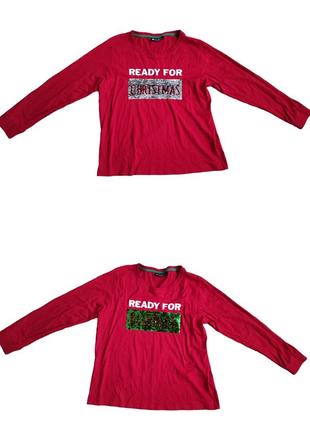 Avenue кофта новорічна різдвяна різдво червона логслів ready to christmas bubbles перевертиш паєтки піжама