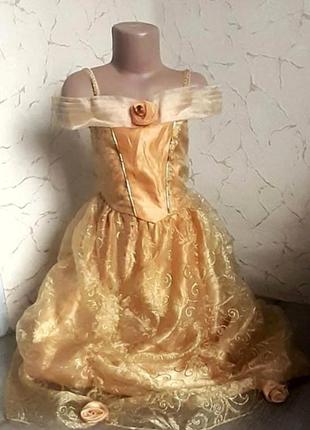 Карнавальное платье,сукня жёлтое/золотистое 7-8 лет