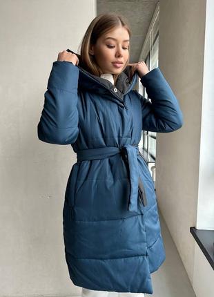 Куртка подовжена зимова двохстороння