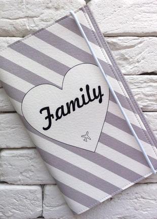 Тревел-кейс сім'я (сірий) еко шкіра