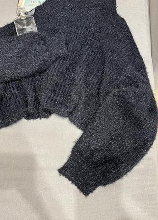 Теплий пухнастий светр з воротніком стійка оверсайз3 фото