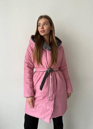 Куртка подовжена зимова двохстороння