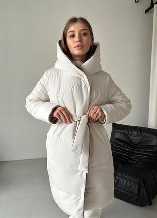 Куртка подовжена зимова двохстороння