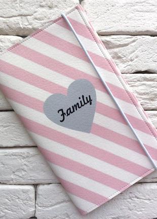 Тревел-кейс сім'я 2 (рожевий) еко шкіра