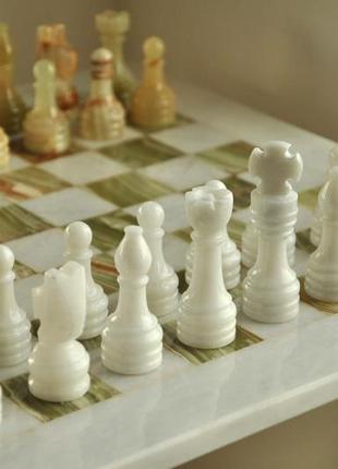Шахматный стол из натурального камня оникс3 фото