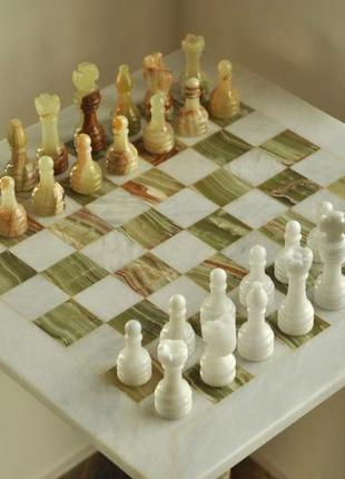 Шахматный стол из натурального камня оникс5 фото